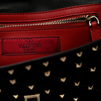Valentino Garavani Velvet Rockstud Spike Wallet on Chain Black 6 of 9