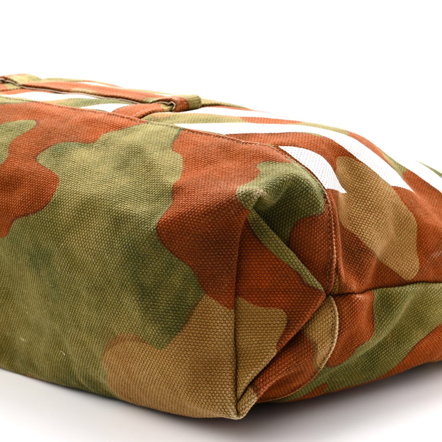 Off-White Polyester Striped Diag Camouflage Tote Multicolor 9 of 9
