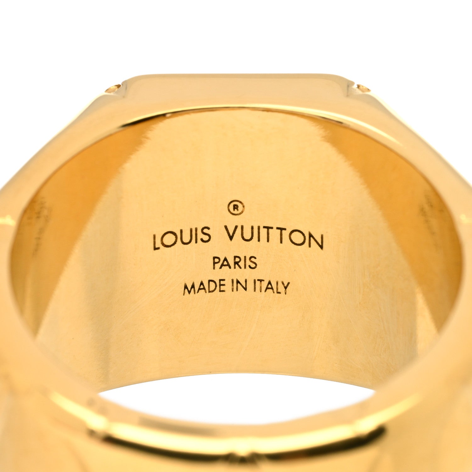 Louis Vuitton Monogram Signet Ring M Gold 4 of 4