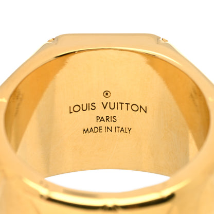 Louis Vuitton Monogram Signet Ring M Gold 4 of 4