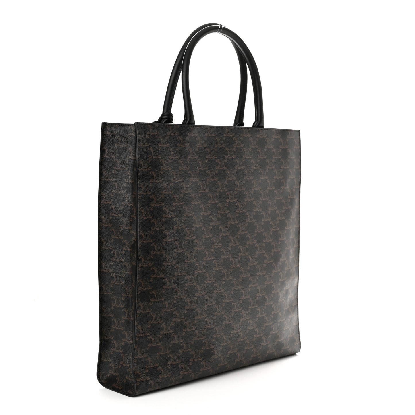 Triomphe Canvas Calfskin Large Vertical Cabas Black