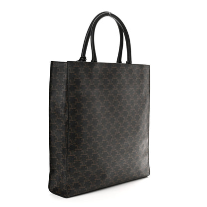 Celine Triomphe Canvas Calfskin Large Vertical Cabas Black 3 of 10