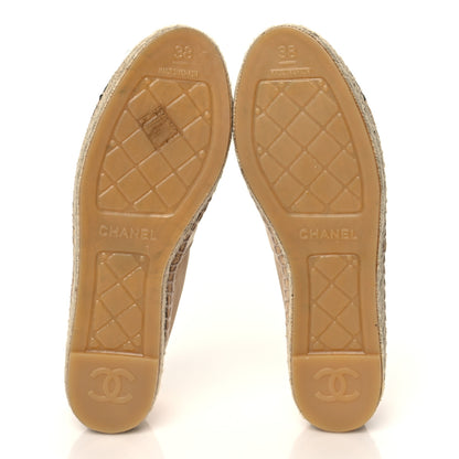 Chanel Lambskin CC Espadrilles 38 Beige Black 4 of 9