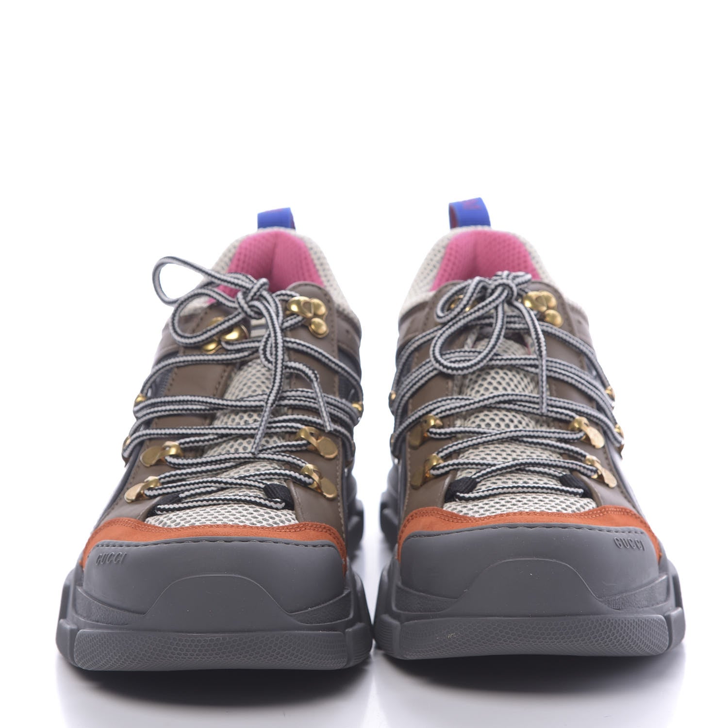 Gucci X SEGA Mesh Canvas Calfskin Womens Flashtrek Sneakers 39 White Box Pink Ardesia Loess 2 of 8
