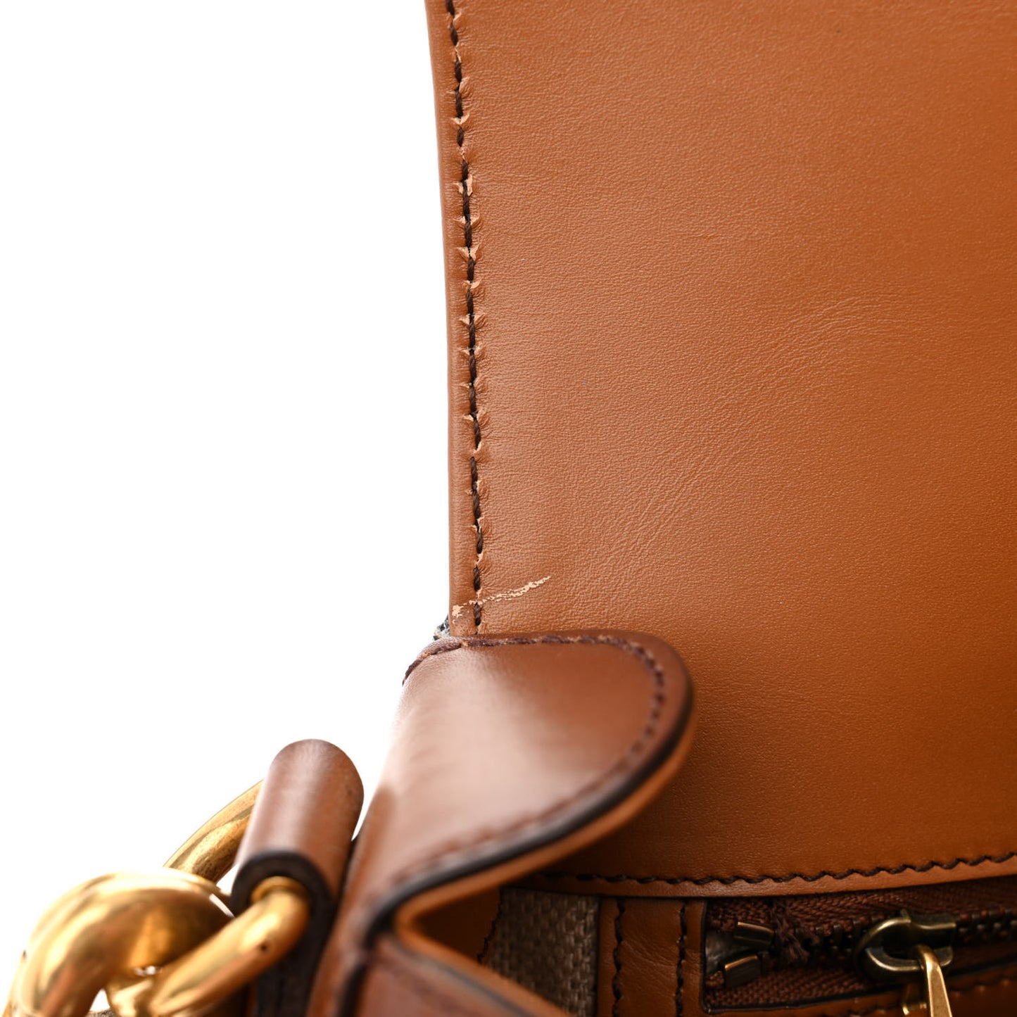 Calfskin Medium Lady Web Shoulder Bag Cuir