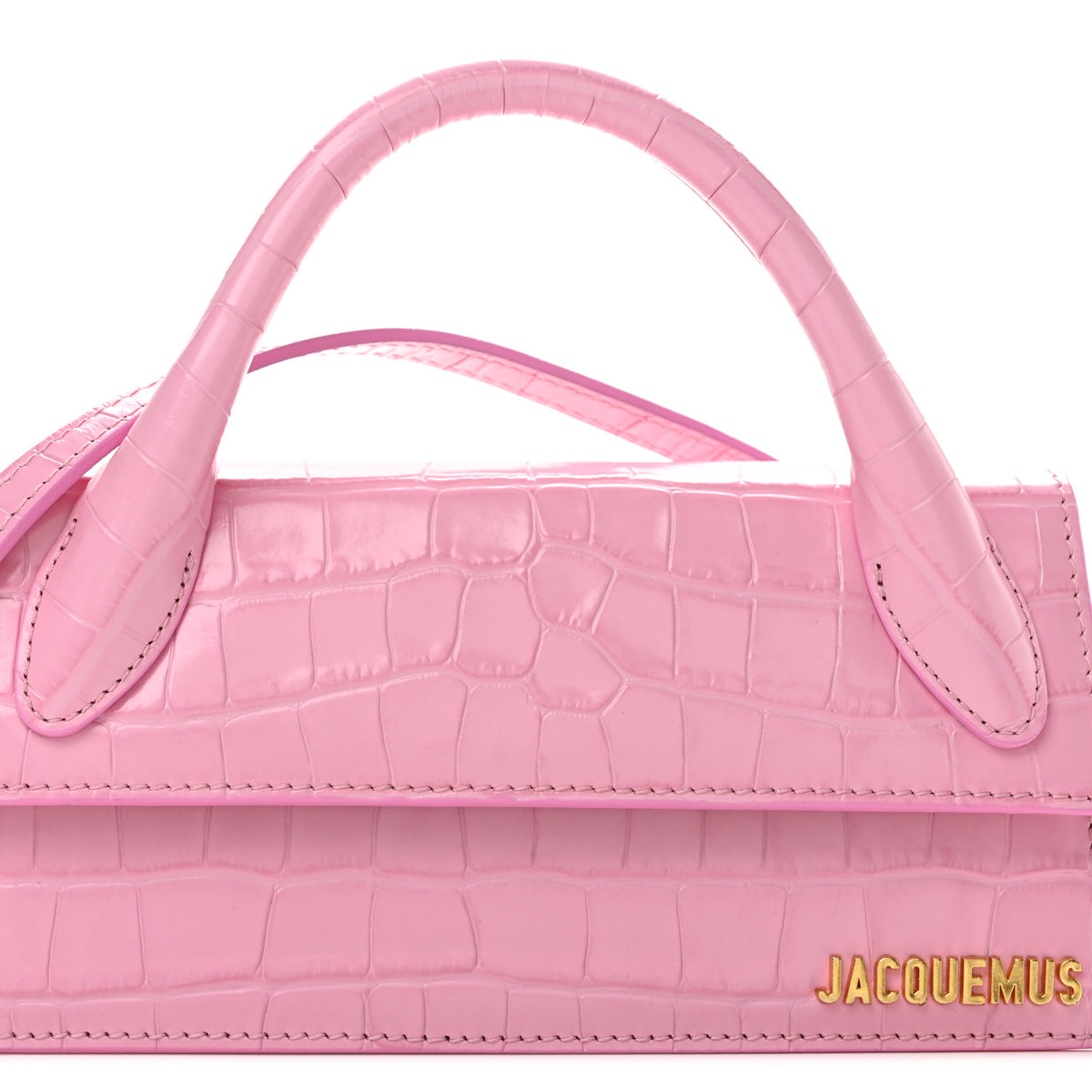 Nubuck Crocodile Embossed Le Chiquito Long Pink