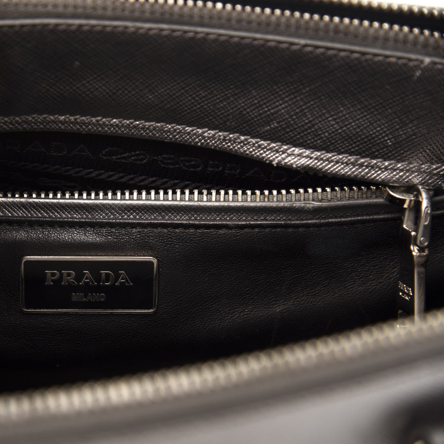 Prada Metallic Saffiano Small Galleria Double Zip Tote Cromo 8 of 14