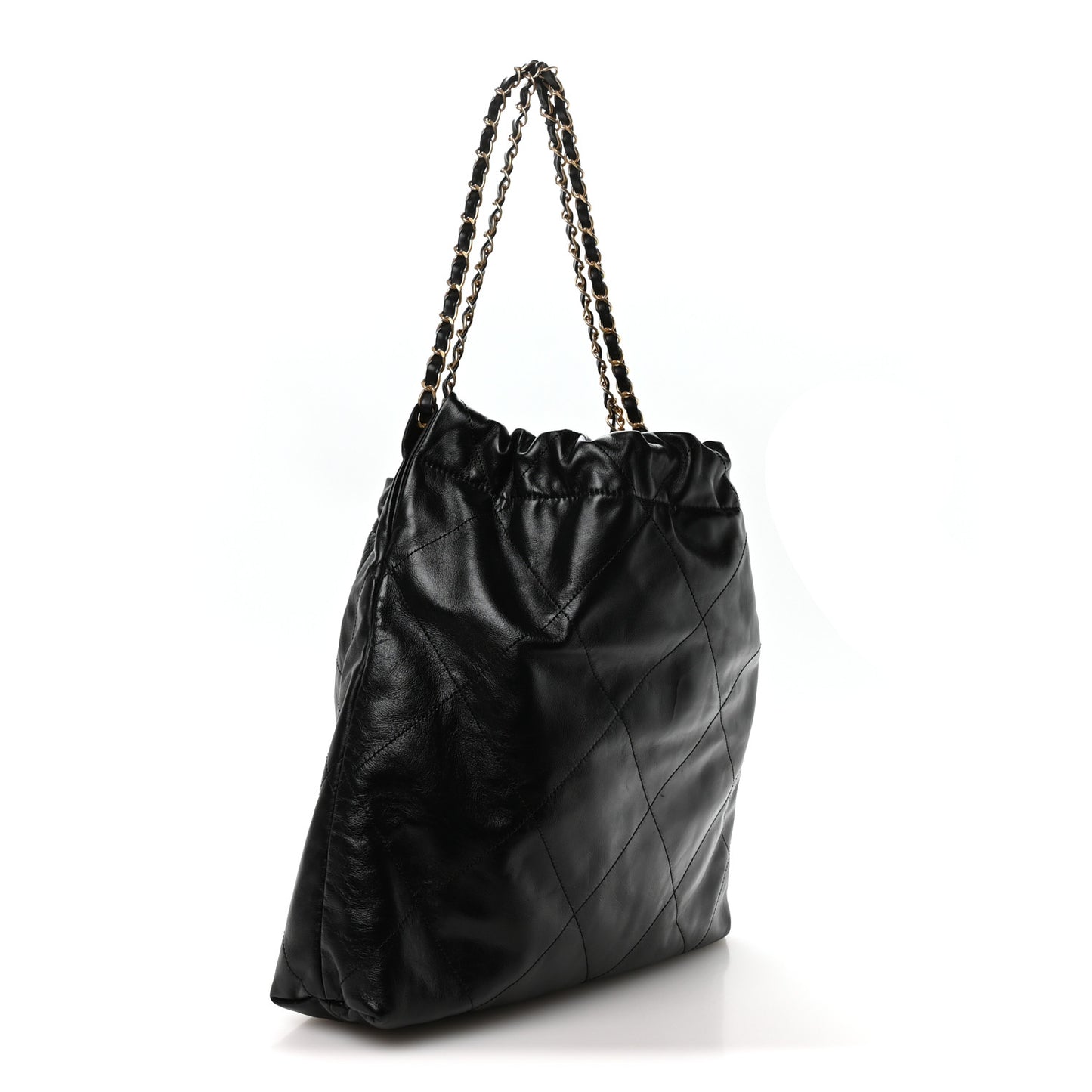 Shiny Calfskin Quilted Chanel 22 Black