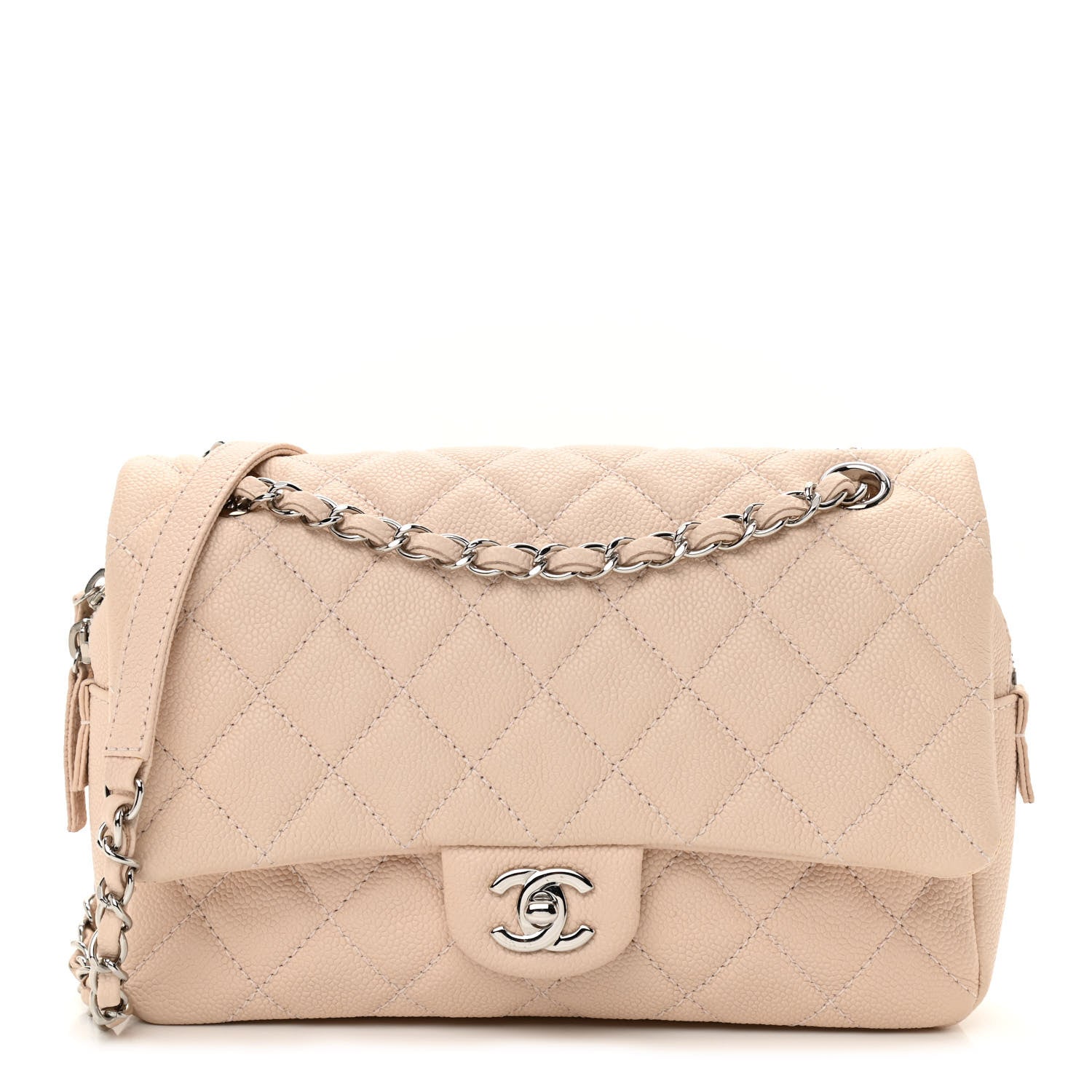 Chanel Caviar Quilted Medium Easy Flap Light Beige 1 of 12