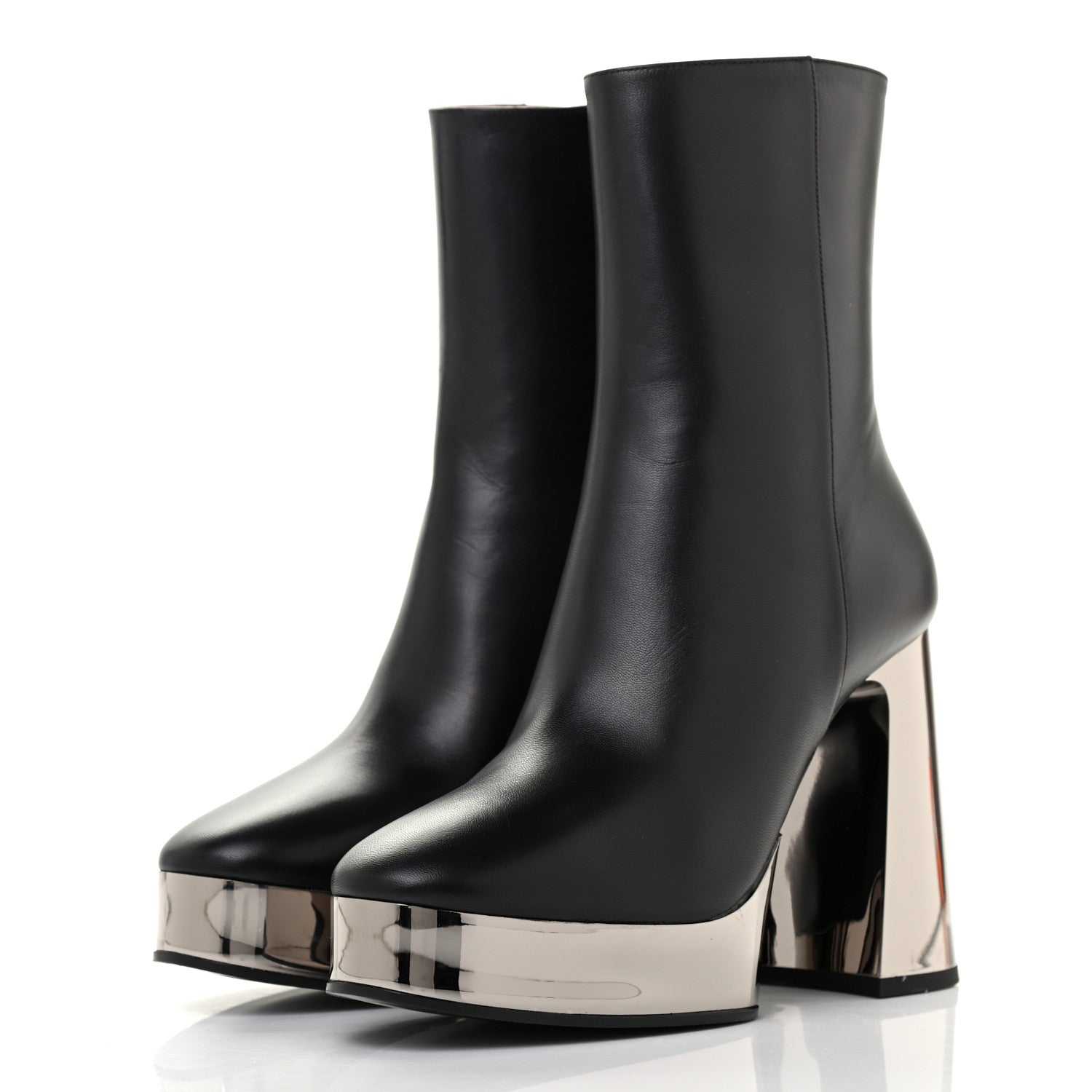Gucci Malaga Kid Chrome Ankle Boots 36.5 Black 3 of 8