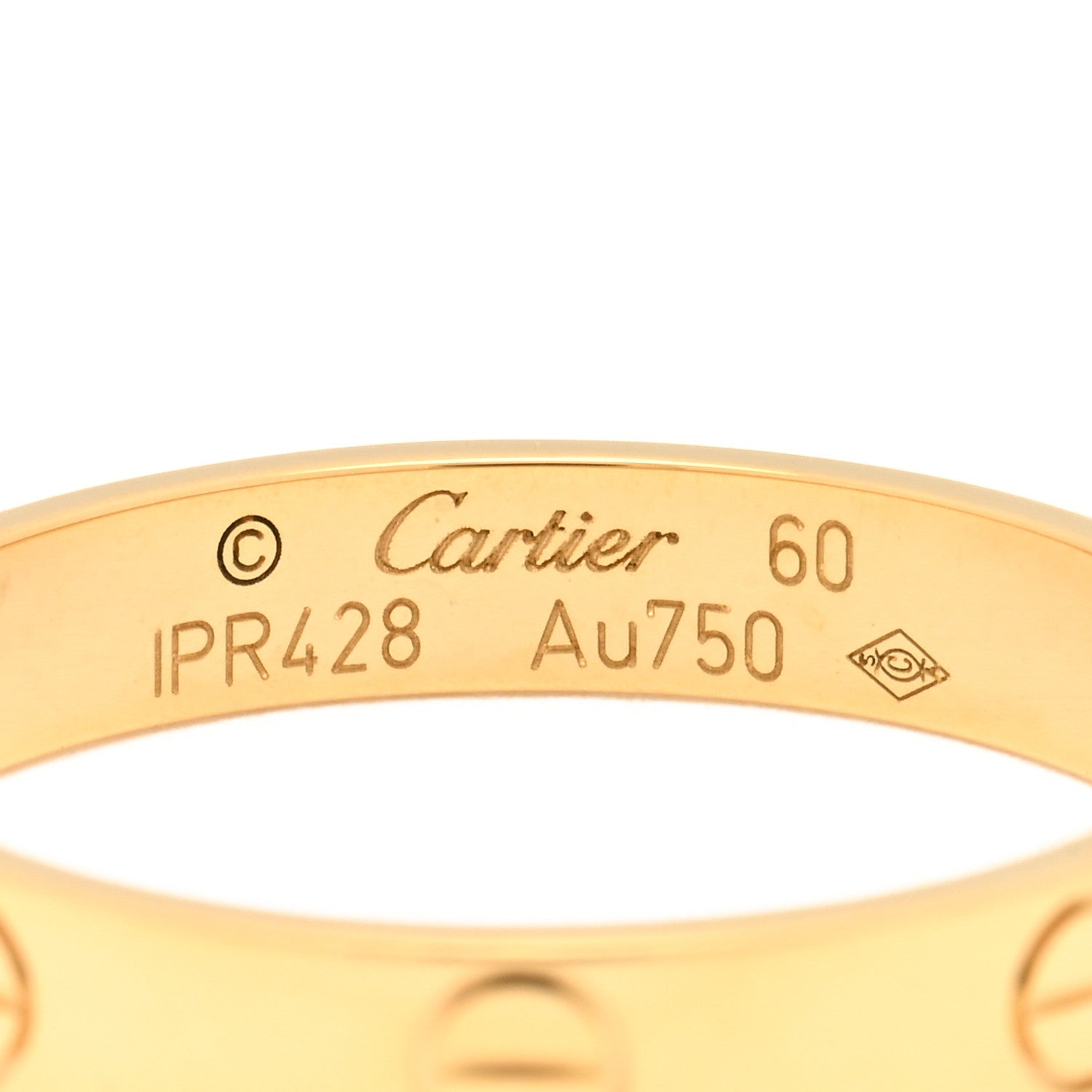 Cartier 18K Yellow Gold 3.5mm LOVE Wedding Band Ring 60 9.25 4 of 5