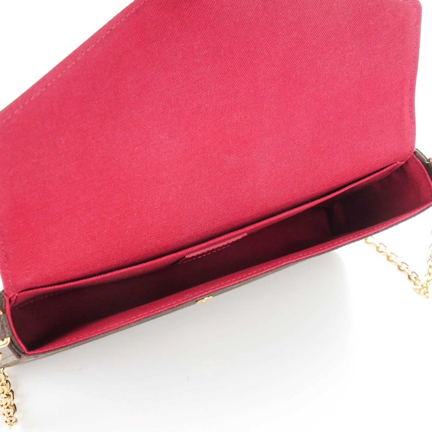 Monogram Pochette Felicie Chain Wallet Fuchsia