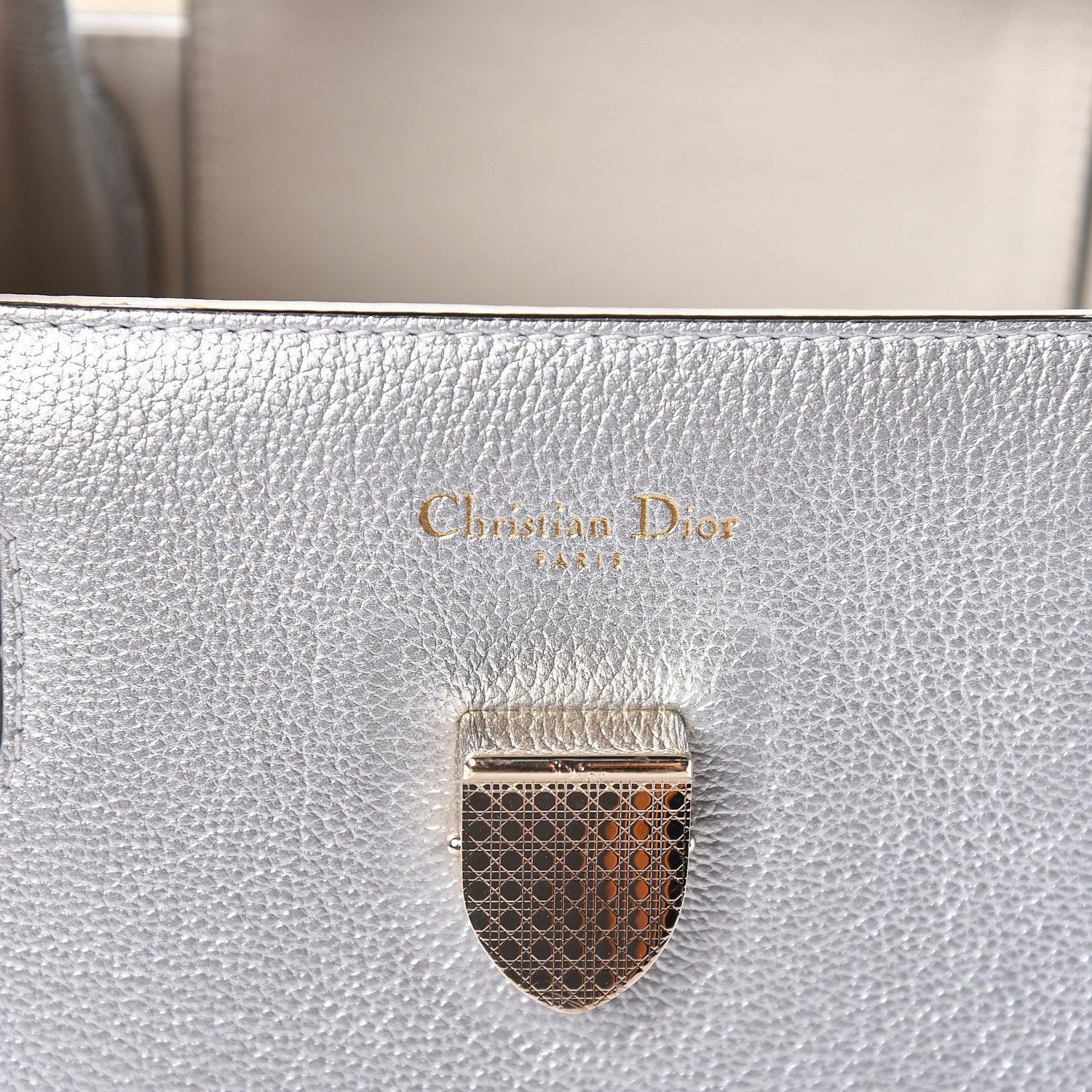 Christian Dior Metallic Grained Calfskin Medium Diorever Flap Silver 6 of 9