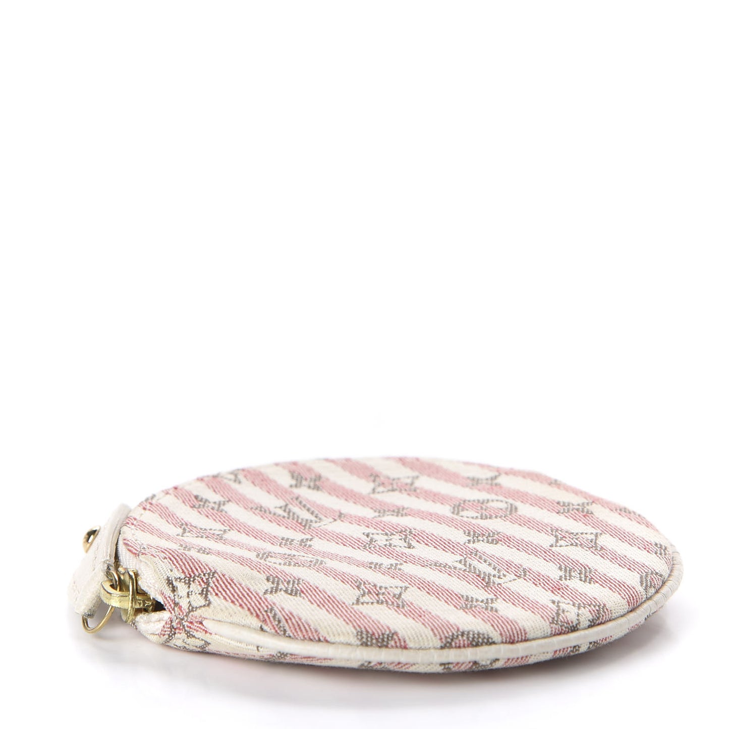 Mini Lin Croisette Round Coin Purse Rouge