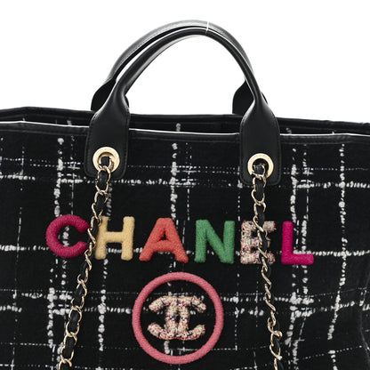Chanel Tweed Medium Deauville Tote Black White Multicolor 8 of 10