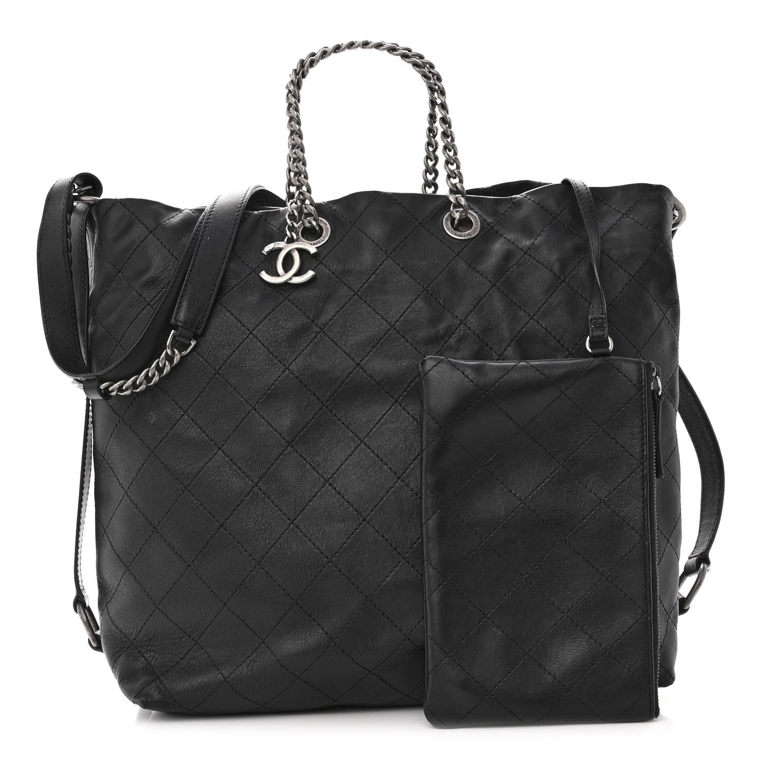 Chanel Calfskin Stitched Large Hobo Black 1 of 10
