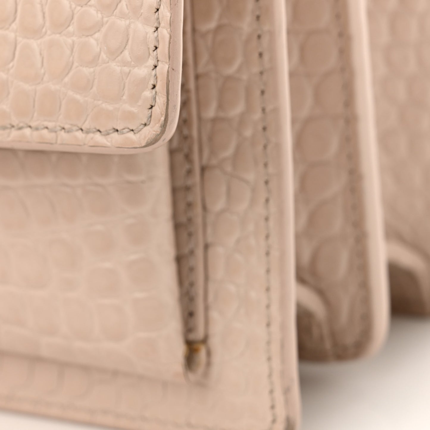 Calfskin Crocodile Embossed Medium Monogram Sunset Rose Antic