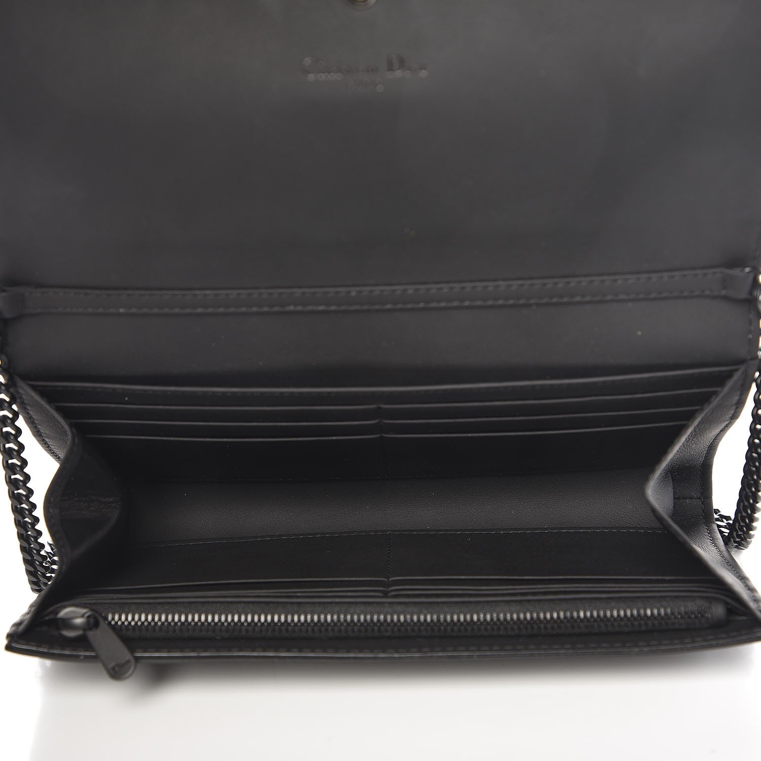 Christian Dior Ultra Matte Calfskin Studded Diorama Croisiere Chain Wallet Black 5 of 7