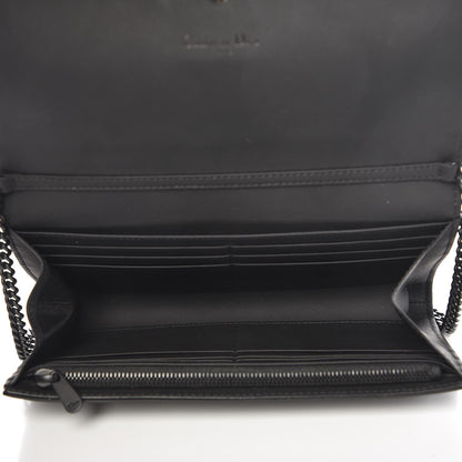 Christian Dior Ultra Matte Calfskin Studded Diorama Croisiere Chain Wallet Black 5 of 7