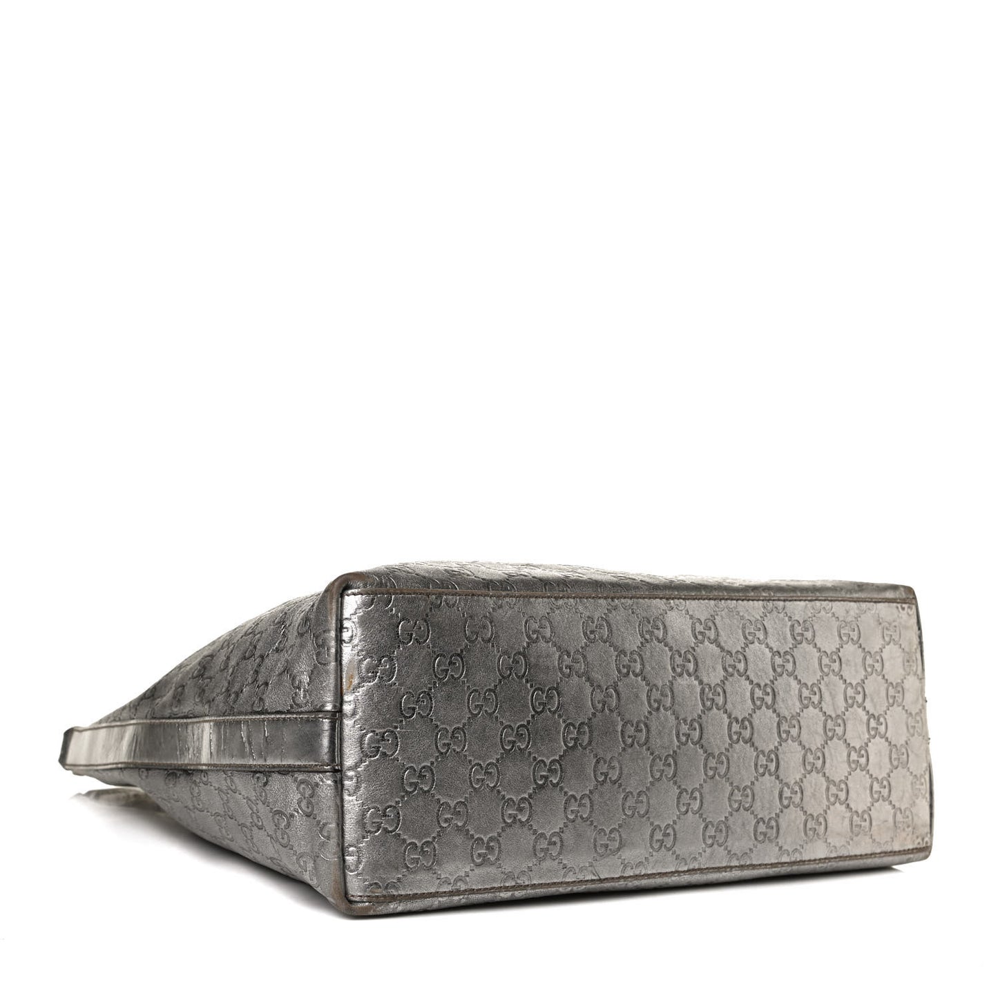 Metallic Guccissima Hobo Silver