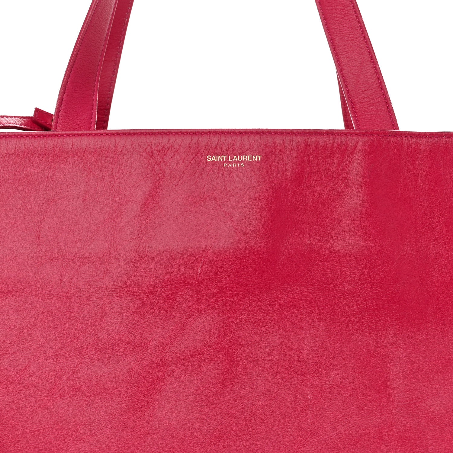 Saint Laurent Calfskin Suede Reversible East West Shopping Tote Pink 12 of 23