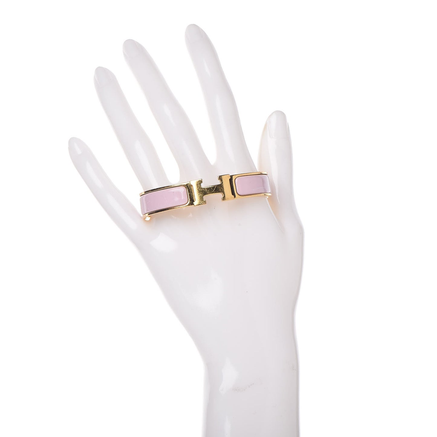 Enamel Narrow Clic Clac H Bracelet PM Rose Nacarat