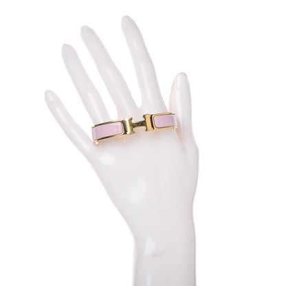 Hermes Enamel Narrow Clic Clac H Bracelet PM Rose Nacarat 2 of 5