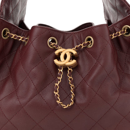 Chanel Caviar Quilted Small Chanel 25 Handbag Burgundy 8 of 11