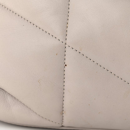 Saint Laurent Lambskin Quilted Medium Loulou Puffer Monogram Chain Satchel Blanc Vintage 15 of 15