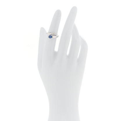 Bulgari 18K White Gold Diamond Blue Sapphire Astrea Bypass Ring 50 5.25 2 of 4