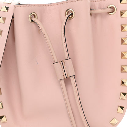Valentino Garavani Vitello Mini Rockstud Chain Strap Bucket Bag Water Rose 7 of 13