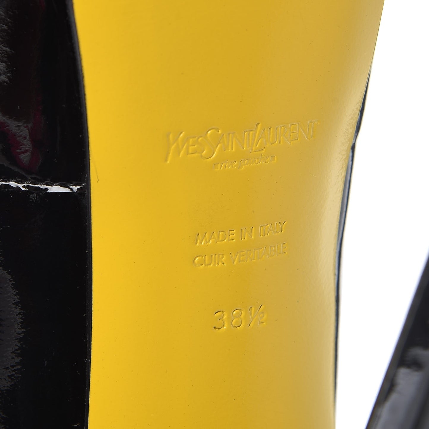 Patent Paris Tribute 105 Platform Boots 38.5 Black Yellow