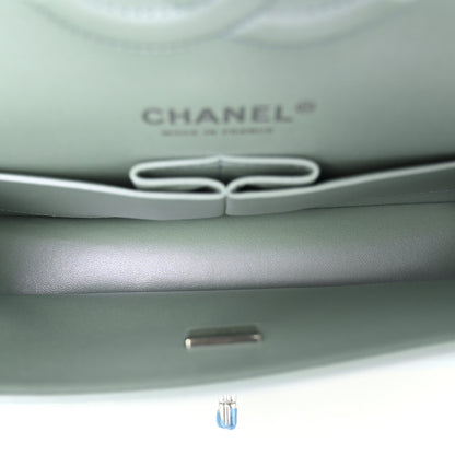 Chanel Iridescent Calfskin Quilted Medium Double Flap Light Blue 5 of 11