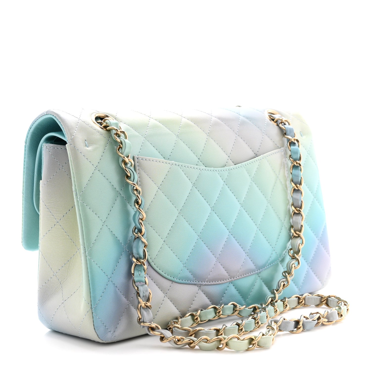 Chanel Lambskin Quilted Ombre Small Double Flap Blue Multicolor 3 of 11