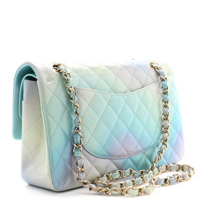Chanel Lambskin Quilted Ombre Small Double Flap Blue Multicolor 3 of 11