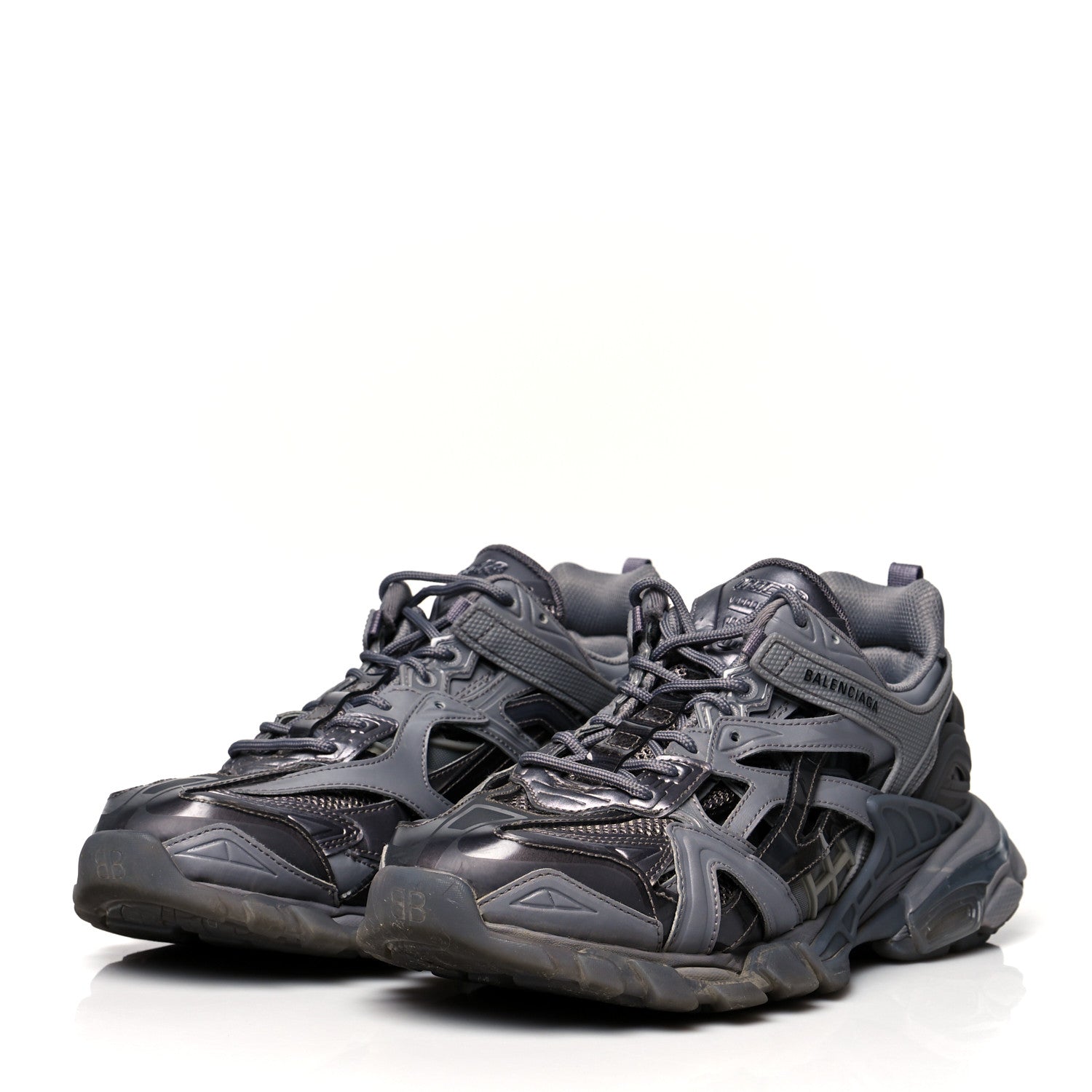 Balenciaga Rubber Mesh Monocolor Clear Sole Mens Track.2 Open Sneakers 43 Dark Grey 3 of 10