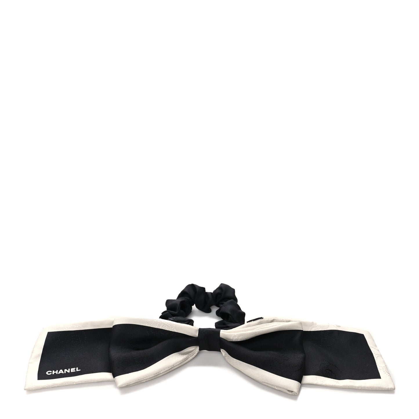 Silk Hair Tie Black Ivory