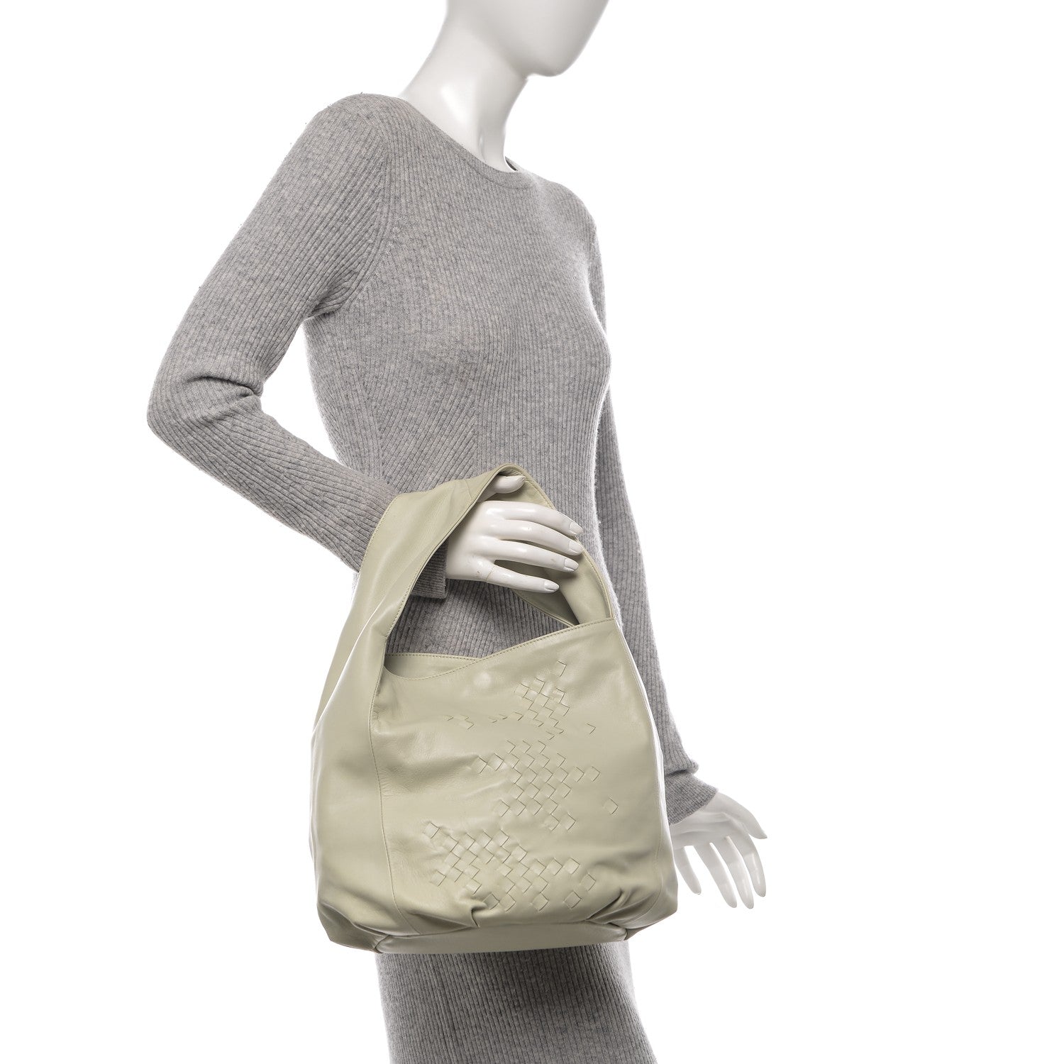 Bottega Veneta Nappa Woven Hobo Ivory 2 of 9