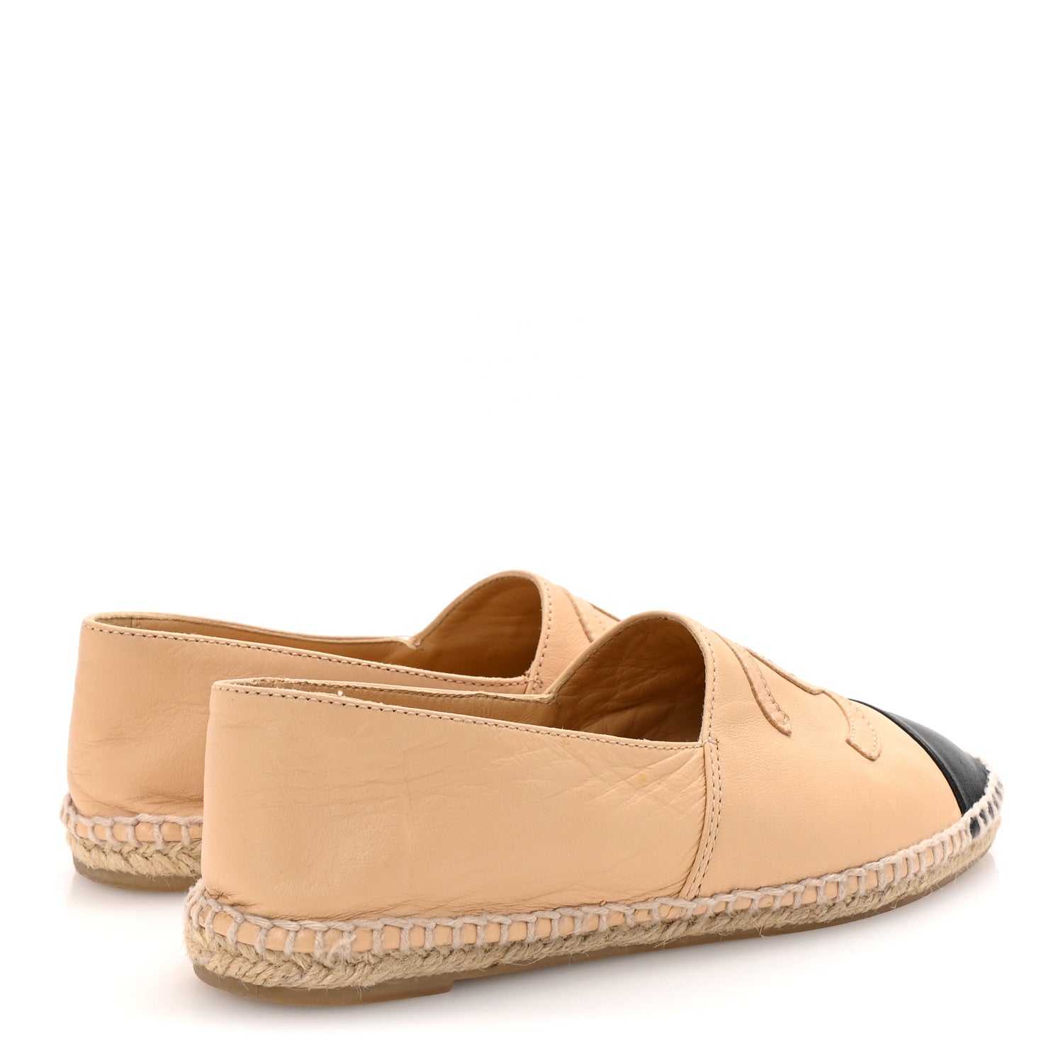 Chanel Lambskin CC Espadrilles 35 Beige Black 5 of 8