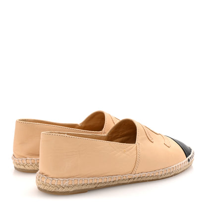 Chanel Lambskin CC Espadrilles 35 Beige Black 5 of 8