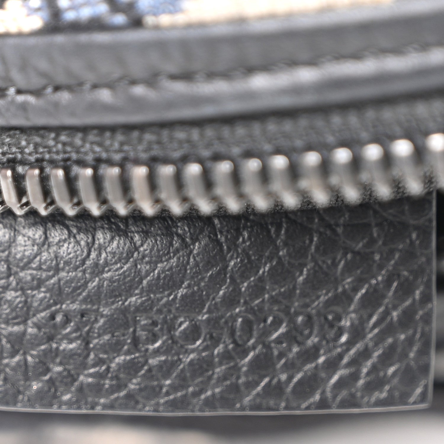 Christian Dior Grained Calfskin Oblique Scarab Sling Bag Blue Black 7 of 10