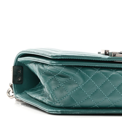 Chanel Lambskin Chevron Quilted Small Boy Flap Turquoise 9 of 12