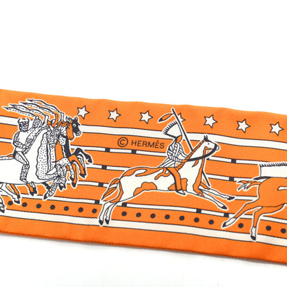 Hermes Silk Pani La Shar Pawnee Twilly Orange Mastic Brun 2 of 4