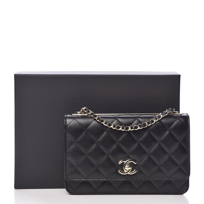 Chanel Lambskin Quilted Trendy CC Wallet On Chain WOC Black 13 of 13