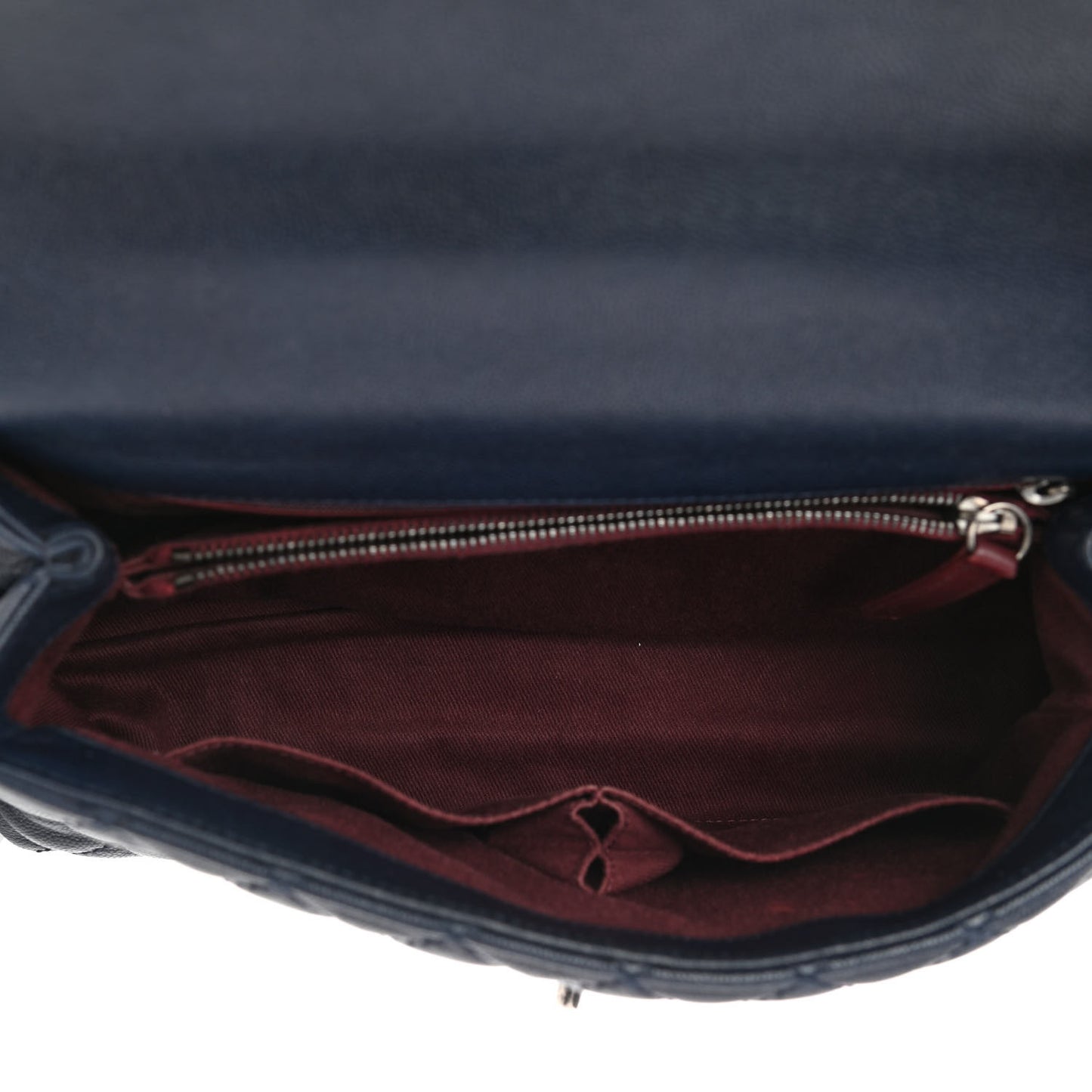 Caviar Quilted Small Coco Handle Flap Navy