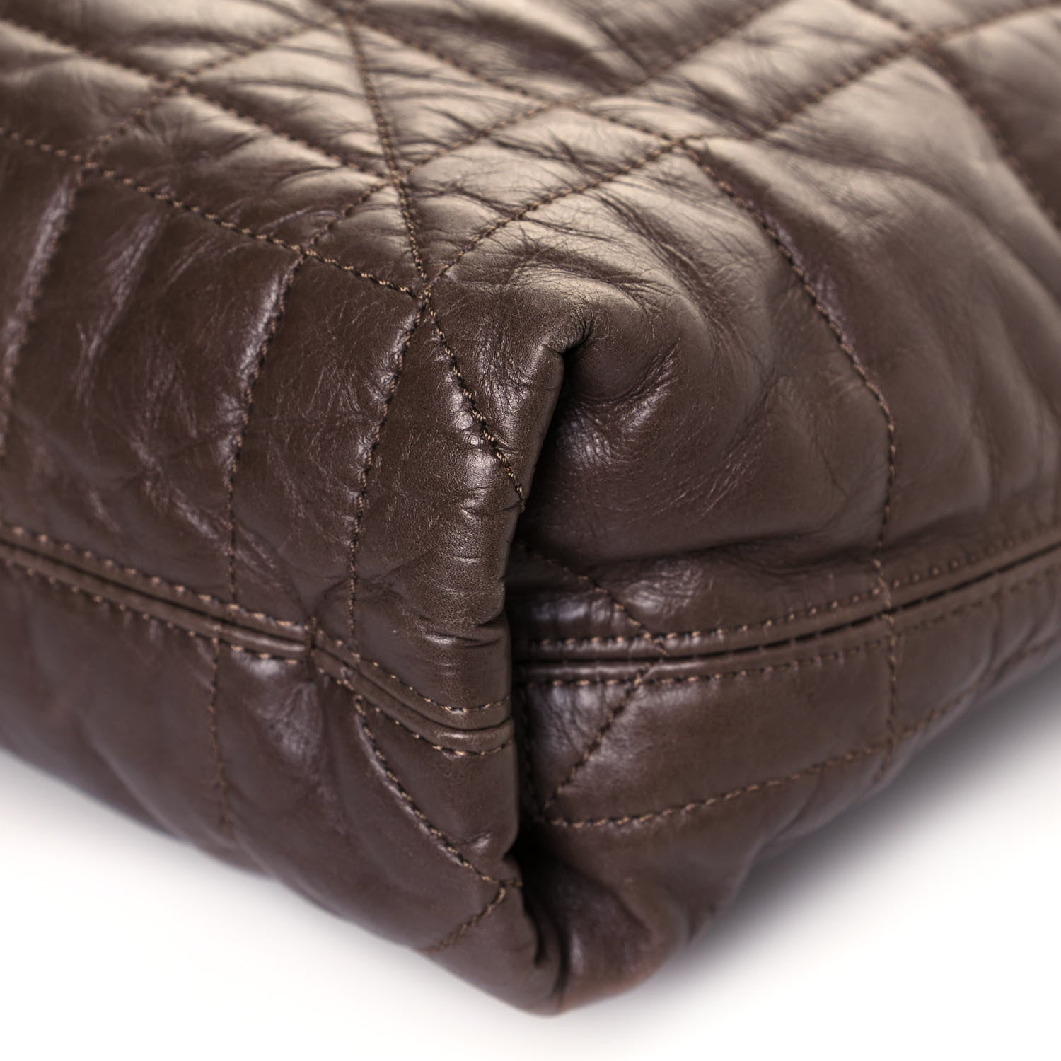 Lanvin Lambskin Quilted Amalia Cabas Tote Brown 18 of 23