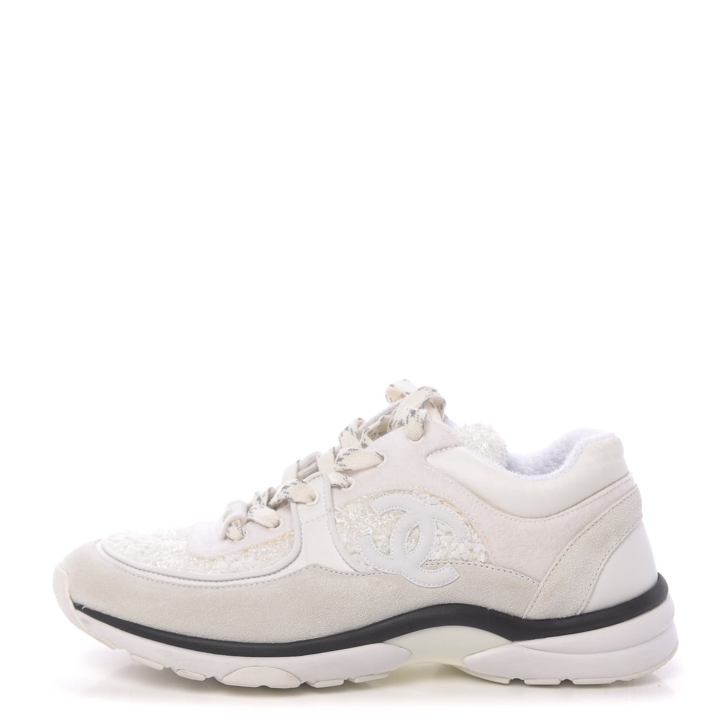 Velour Tweed CC Sneakers 39.5 White