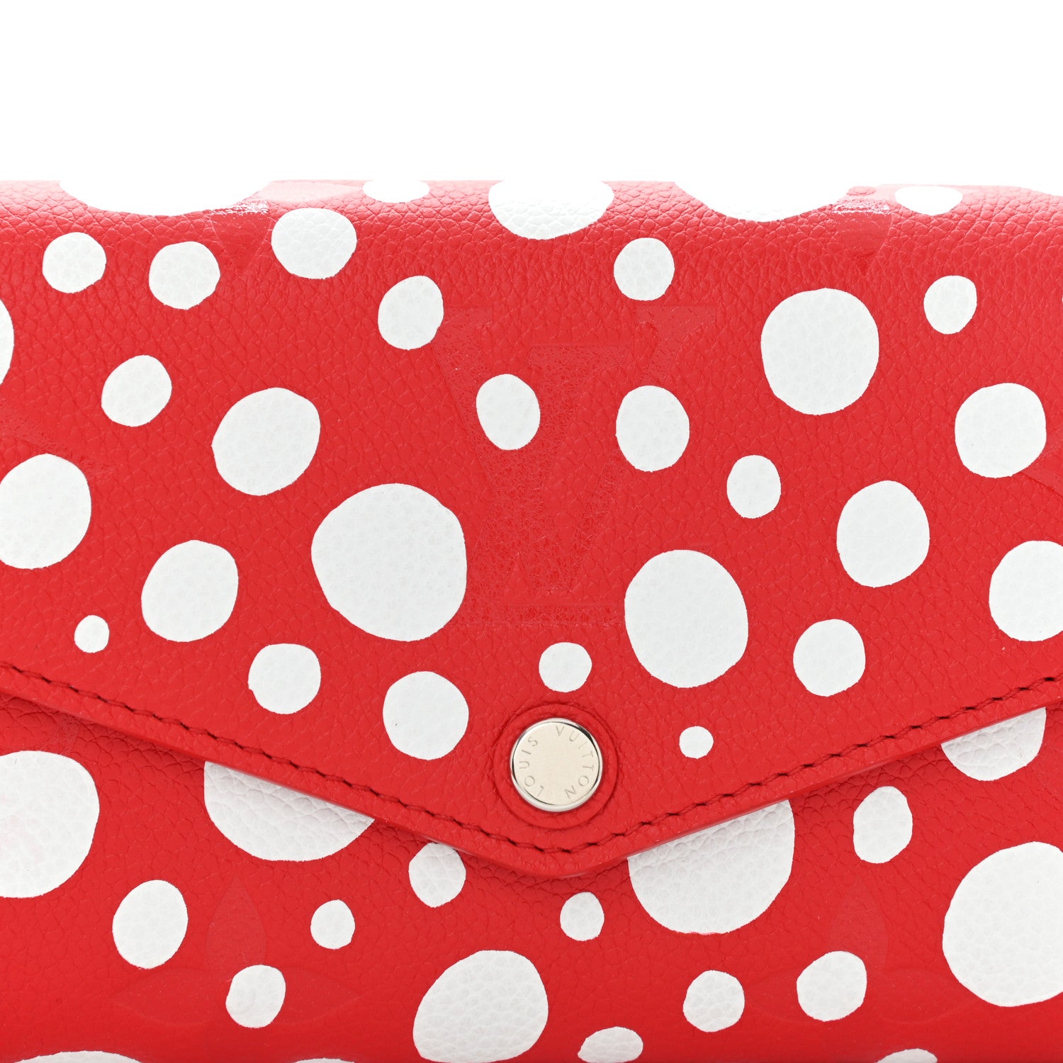 Louis Vuitton LV X YK Empreinte Dots Sarah Wallet Red White 7 of 9