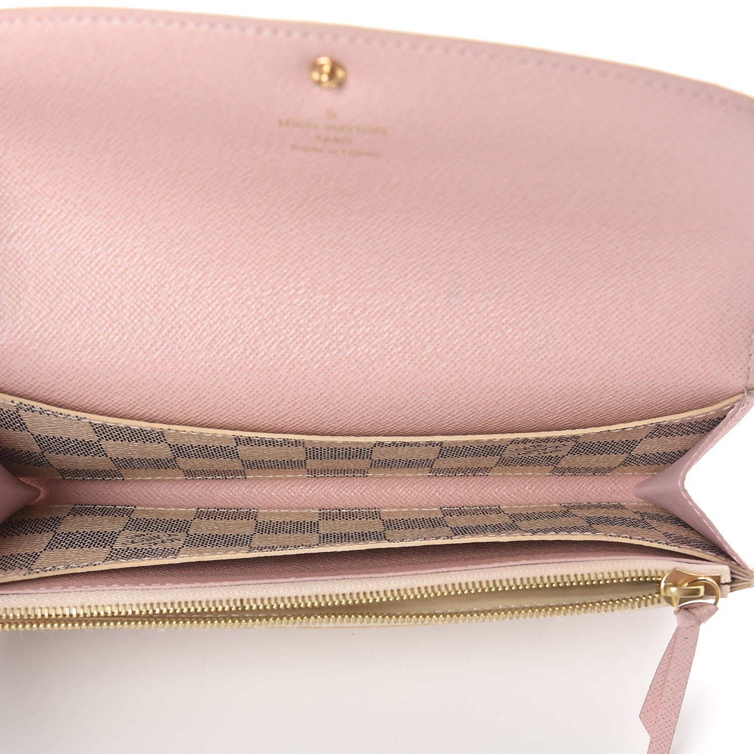 Louis Vuitton Damier Azur Emilie Wallet Rose Ballerine 5 of 7