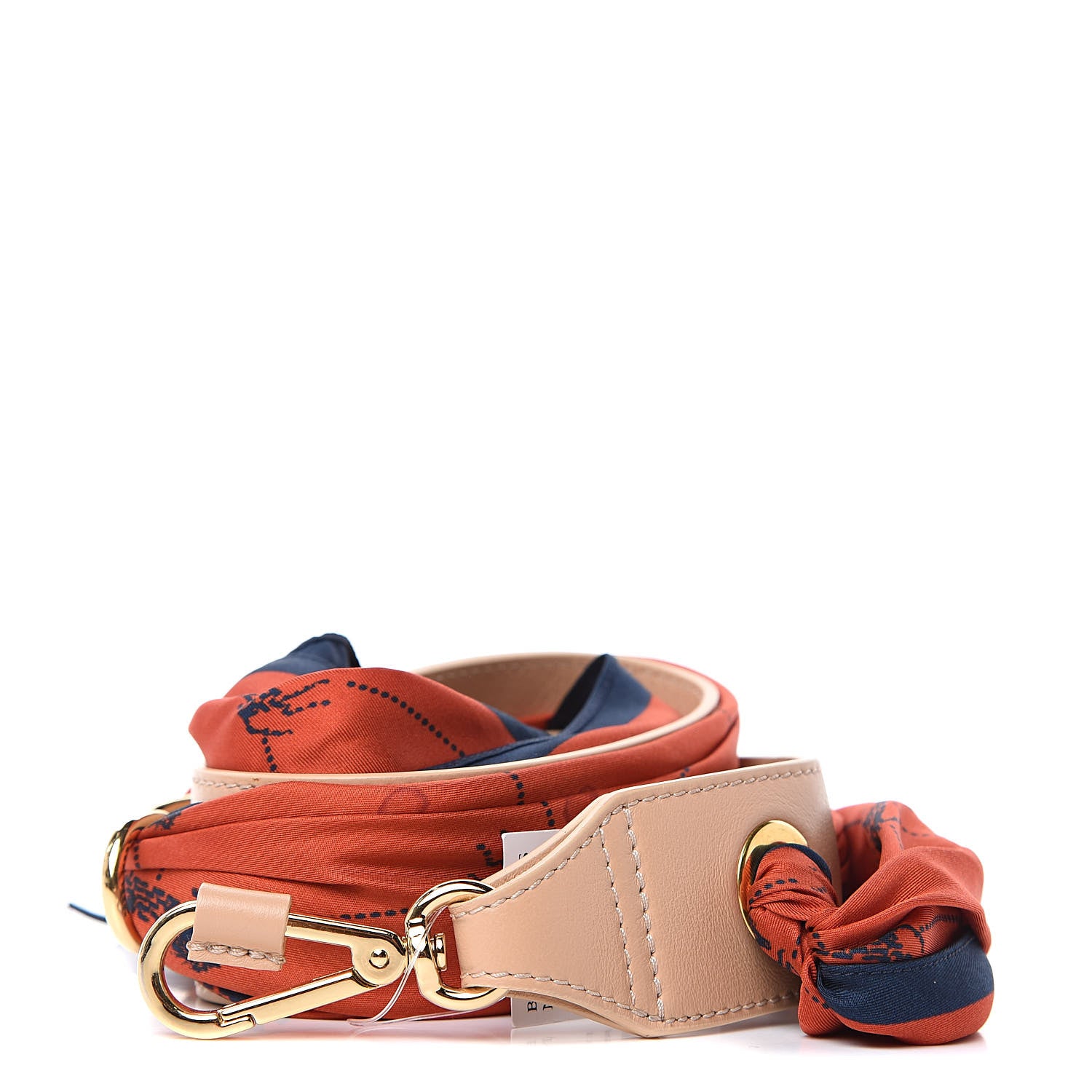 Chloe Calfskin Silk Little Horses Scarf Strap Earthy Red 1 of 7